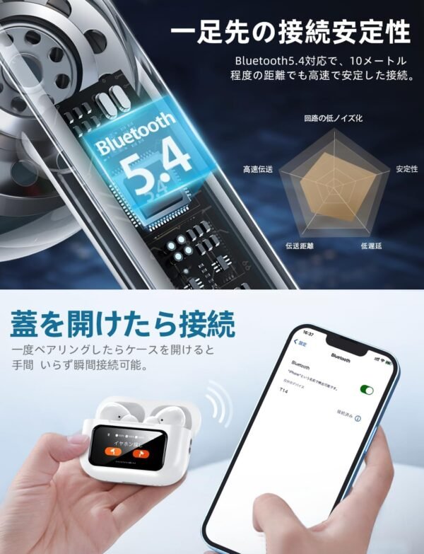 Bluetooth5.4対応で10メートルの距離でも高速・安定した接続