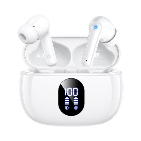 T18-white T18 ワイヤレスイヤホン HiFi音質&Bluetooth 5.4