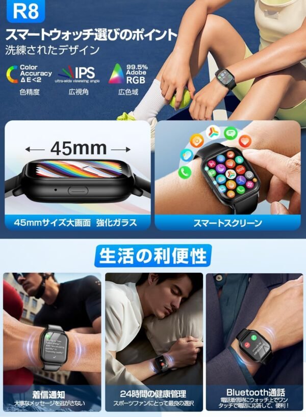r8-display-health-management-specs 45mm大画面R8: IPS広視角ΔE